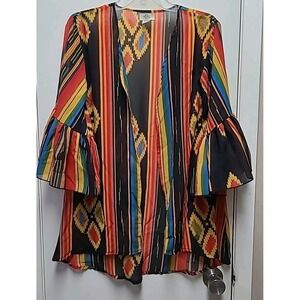 turquoise haven aztec kimino rayon sheer women's one size